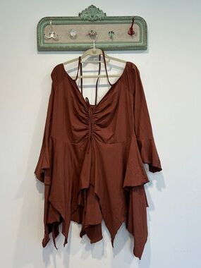 Current Mood Dolls Kill f is for fairy brown Gothic plus 3X mini dress new